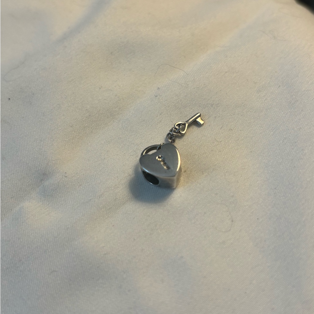 Silver Pandora Heart Lock And Key Lock Charm